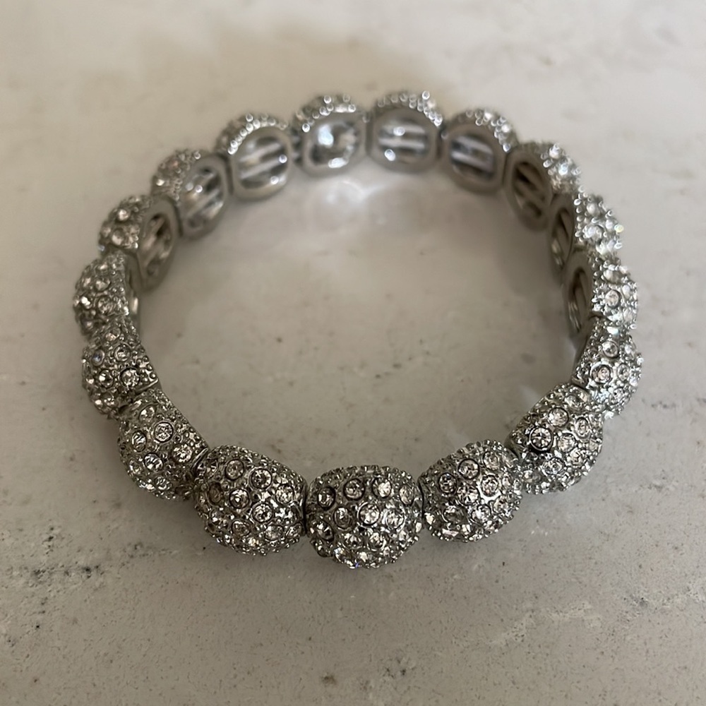 Women's Rhinestone Stretch Bracelet Silver